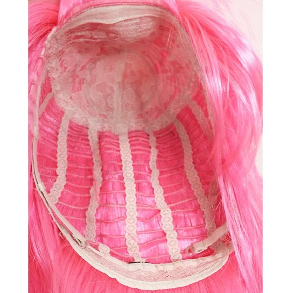 Hot pink layered shag wig 12\